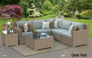 Fire Island Outdoor wicker Sectional Oyster Finish