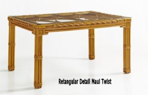 Maui Twist Rattan Rectangular Dining Table Detail