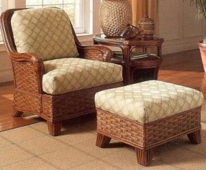 Rattan Chair & Ottoman