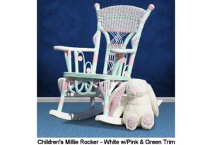 Child Milly Rocker White with green and Pink Trim