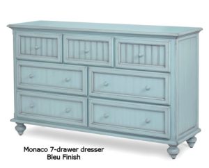 Monaco 7 Drawer Dresser Bleu Finish