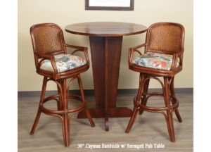 Swivel Rattan Barstools with arms