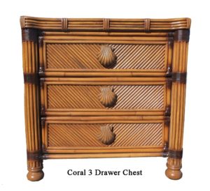 Coral 3 Drawer Wicker Chest