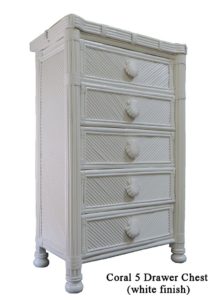 Coral 5 Drawer Chest (white finish)