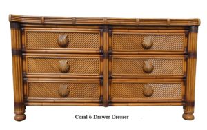 Coral Wicker 6 Drawer Chest
