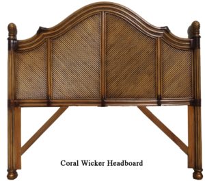 Coral Wicker Headboard