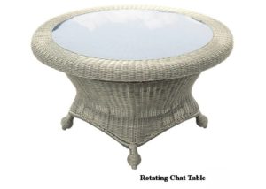 6510 Outdoor Wicker Rotating Chat Table