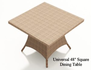 Universal Outdoor Wicker 48 Square Dining Table