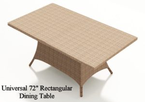 Universal Outdoor Wicker 72 Rectangular Dining Table
