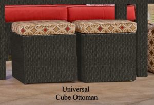 Universal Outdoor Wicker Cube Ottoman