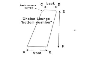 Wicker Chaise Lounge Bottom Cushion - back curve