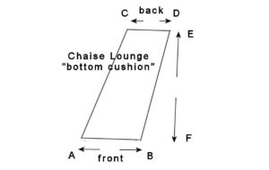 Wicker Chaise Lounge Bottom Cushion - no curve