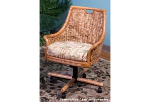 Havana wicker rattan caster-office chair ant. honey