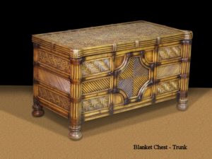 Coral Rattan Blanket Chest