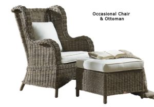 Exuma Wicker Occasional Chair & Ottoman