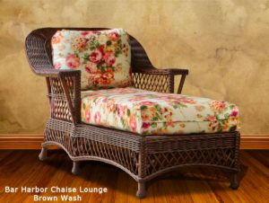 Bar Harbor Wicker Chaise Lounge Brown Wash