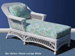 Bar Harbor Wicker Chaise Lounge White Finish