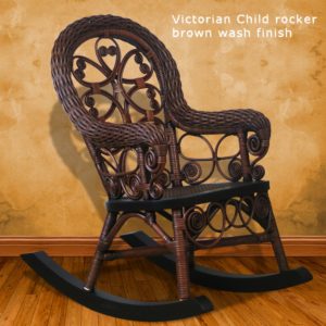 Victorian Wicker Rocker Brown Wash