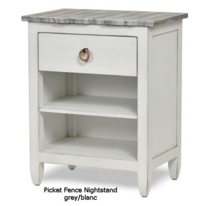 Picket Fence Nightstand Grey/White Finish