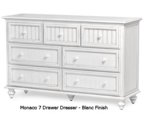 Monaco 7 drawer dresser - Blanc finish
