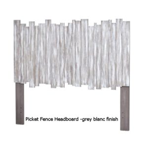 Picket Fence Headboard Grey/White Finish