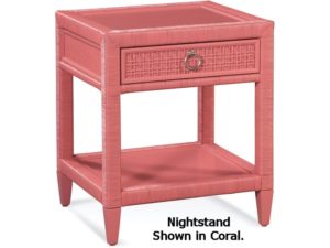 Naples Wicker Nightstand - coral finish
