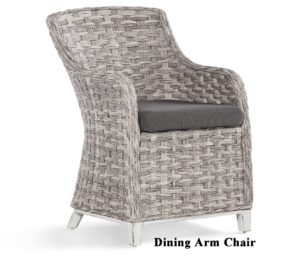 Grand Outdoor Wicker Dining Arm Chair