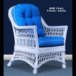 Hampton South Wicker Arm Chair - white