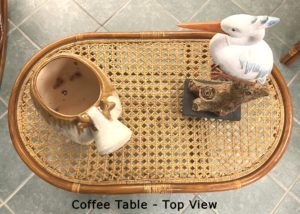 Parlor Rattan Coffee Table Top View