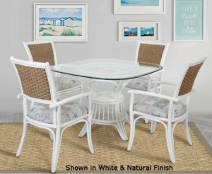 Singapore II Rattan - Wicker set in white and natural finish.