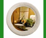 4079 Round Wicker Mirror--w