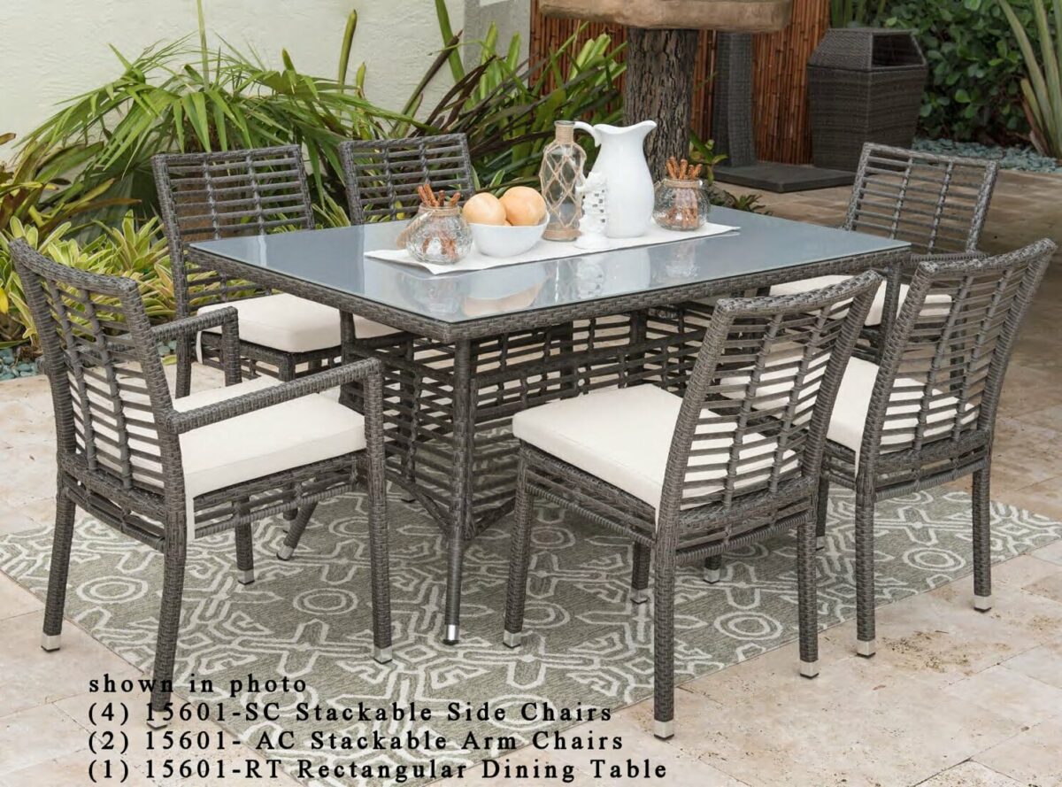Greystone 7 pc outdoor wicker dining set