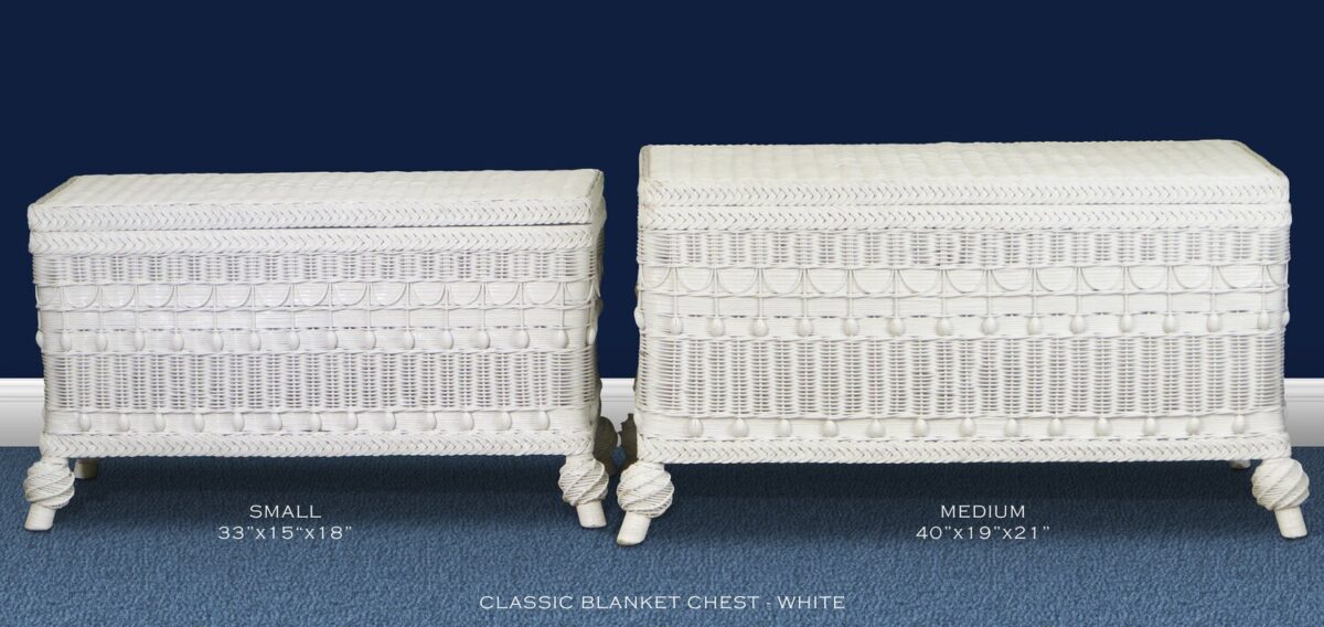 Classic wicker blanket chest comparison.