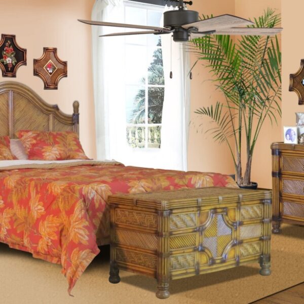 Coral Wicker Bedroom