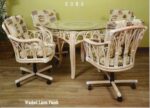 Rattan Caster Dining washed linen