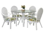 D18 Rattan Dining Set White Wash