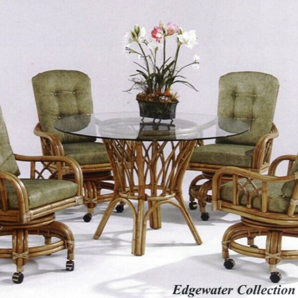 Edgewater Caster Rattan Dining Set