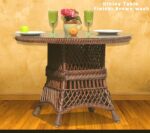 Hampton South Wicker Dining Table - brown wash