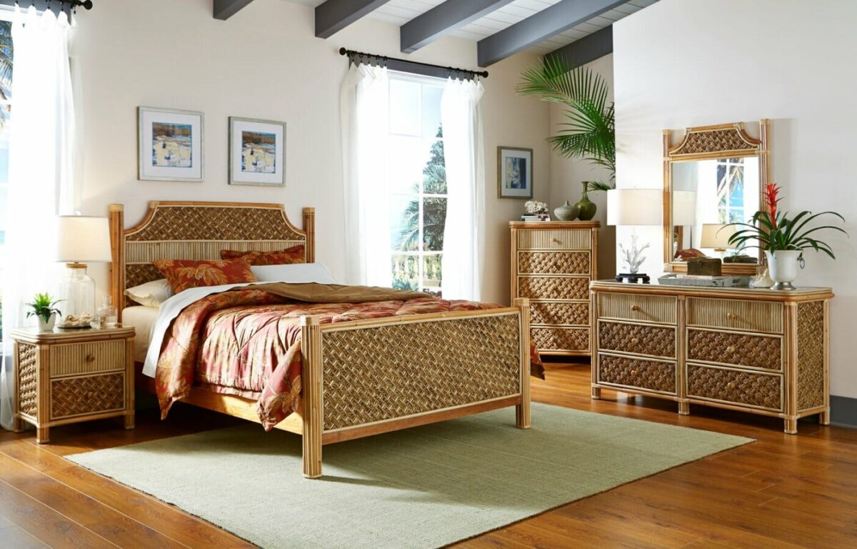Island Tropical Wicker Bedroom