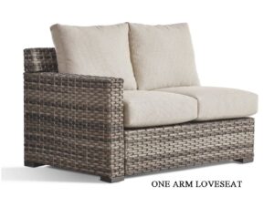 Java outdoor wicker one arm loveseat