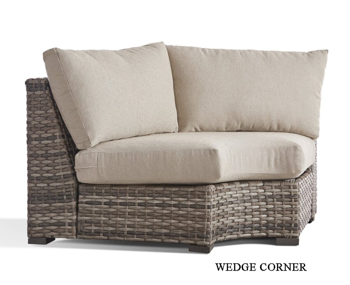 Java outdoor wicker wedge corner