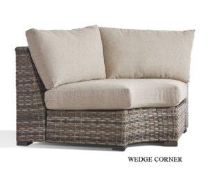 Java outdoor wicker wedge corner