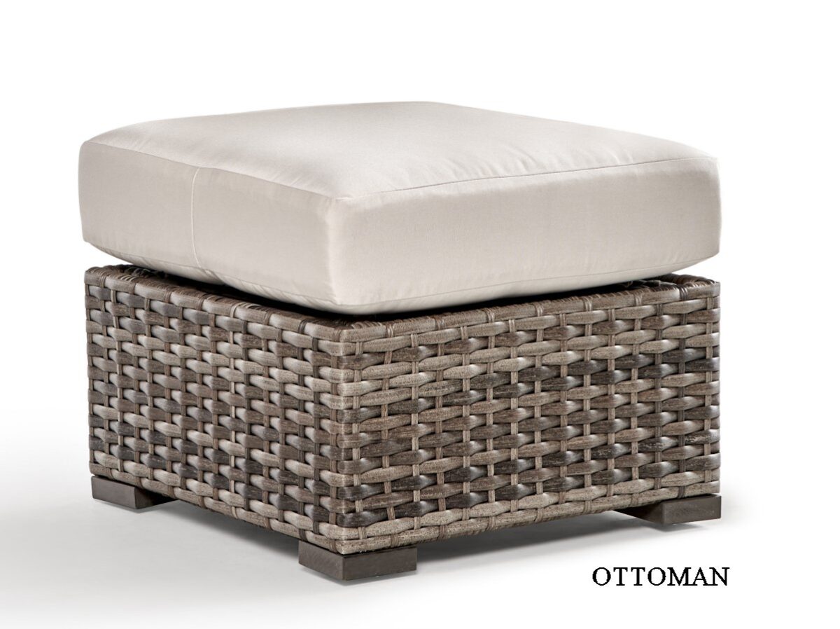 Java outdoor wicker ottoman