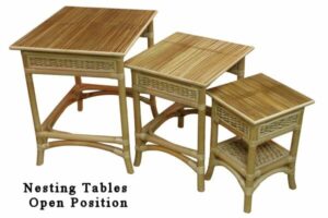 Island Paradise Wicker Nesting Tables