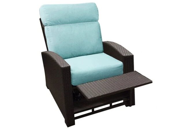 Outdoor resin wicker recliner