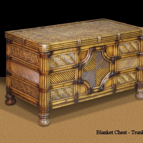 Coral Rattan Blanket Chest