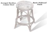 Serengeti Rattan Backless Barstool Rustic Driftwood Finish.