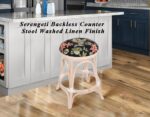 Serengeti Rattan Backless Barstool Washed Linen Finish.