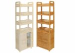 Wicker corner stand with 2 doors