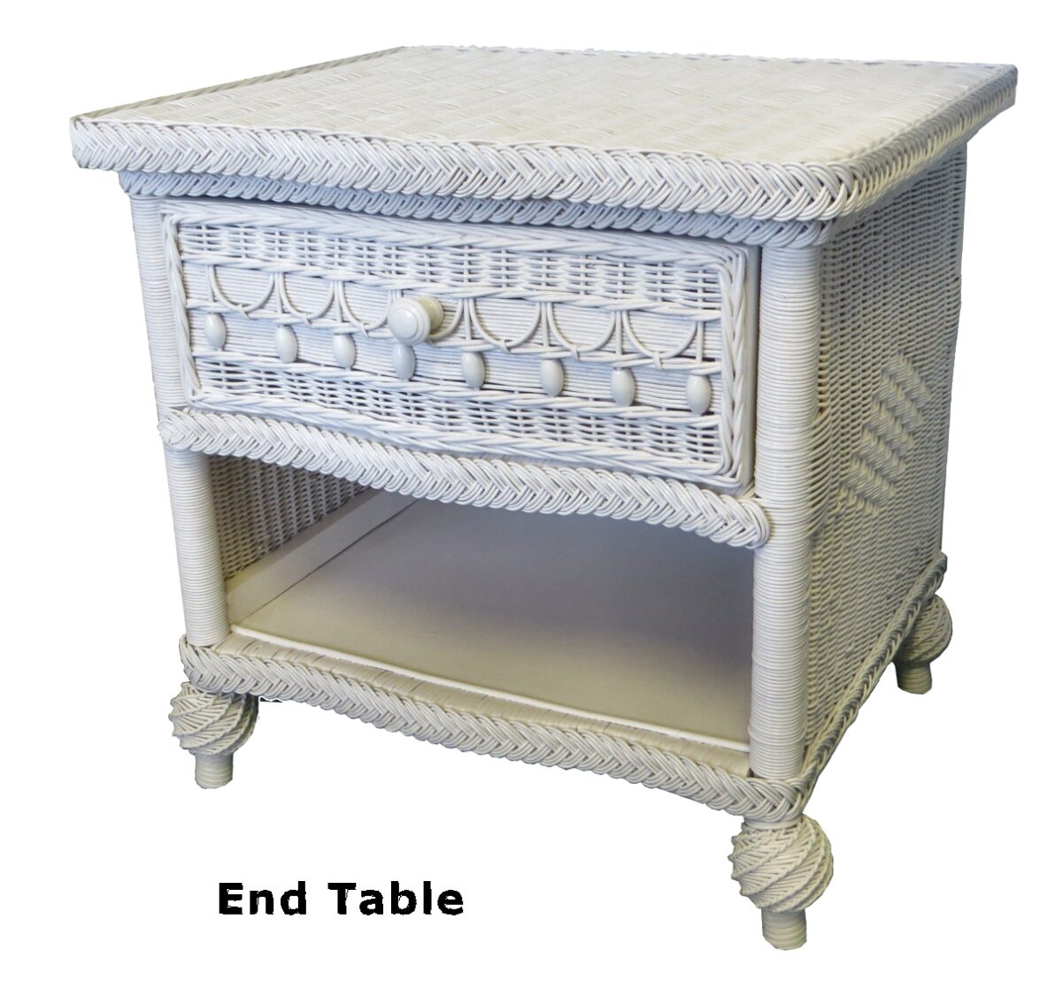 Classic wicker end table